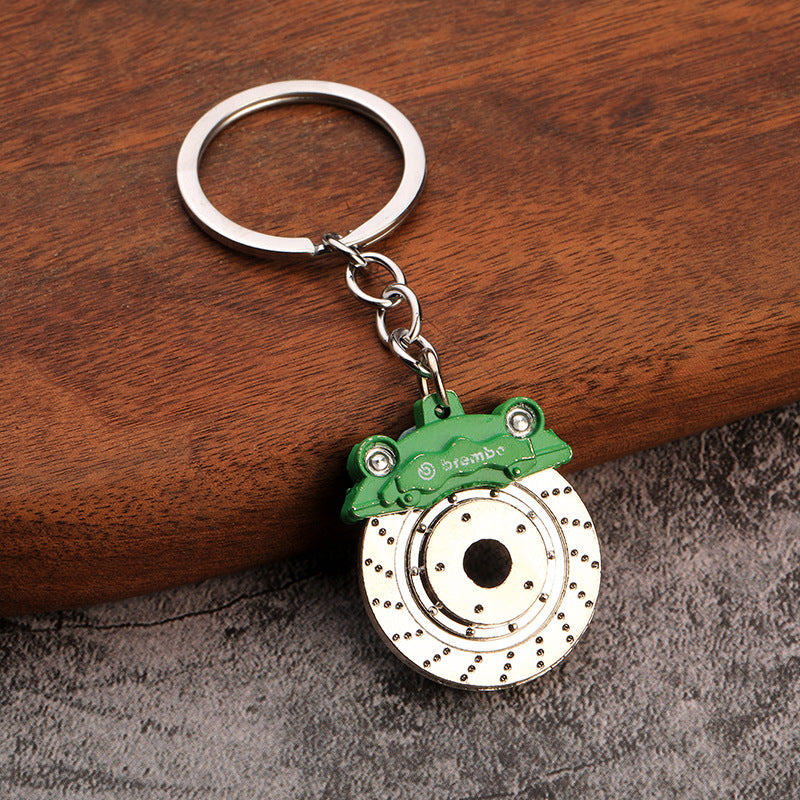 Brake Disc & Caliper Alloy Keychain | Miniature Car Part Charm | 6 Colours