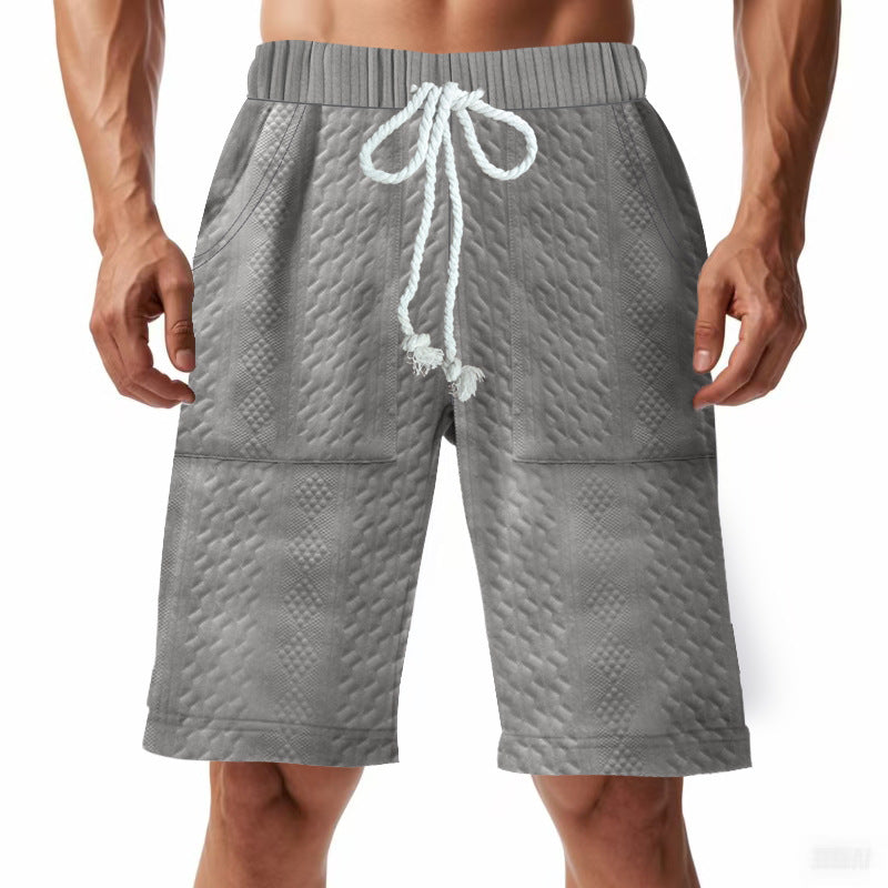 Men's Loose Fit Knitted Jacquard Shorts | Casual S-3XL