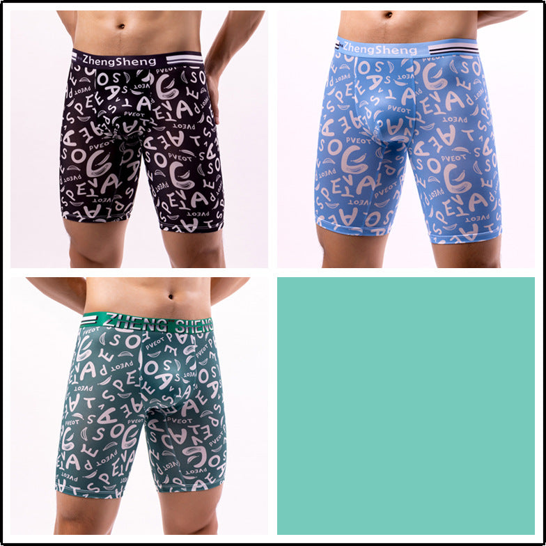 Men's Ice Silk Boxer Briefs – Antibacterial, Sizes L–5XL