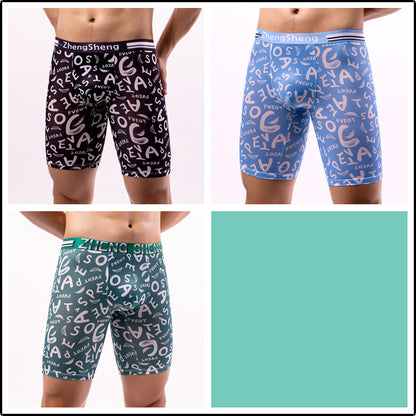 Men's Ice Silk Boxer Briefs – Antibacterial, Sizes L–5XL