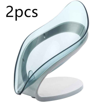 Self-Draining Soap Dish Holder – Non-Slip Leaf Design Bathroom Soap Tray