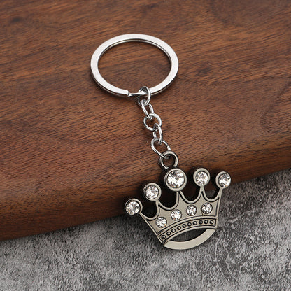 Diamond Crown Keychain | King & Queen Zinc Alloy Charm | Couples Gift