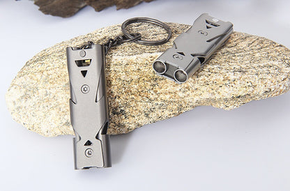 Emergency Keychain Whistle – Loud Survival Signal Whistle Silver & Black