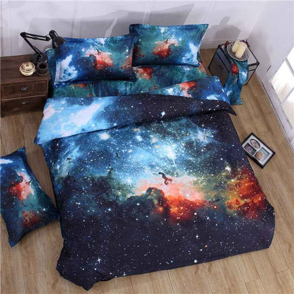 Starry Sky Print Bedding Set – Cotton Blend 3-Piece Duvet Cover Set