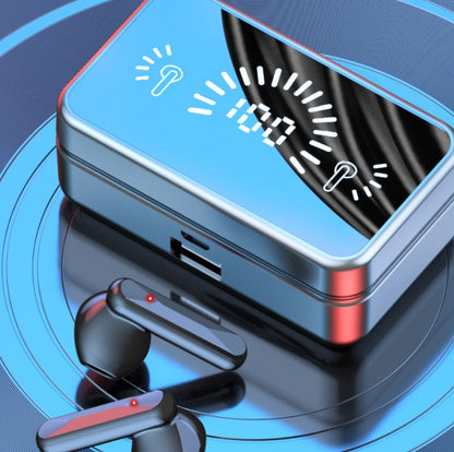 Bluetooth 5.0 Wireless Earphones | Power Display | Black & White