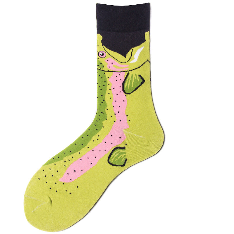 Men's Novelty Fruit Print Crew Socks | Soft Cotton