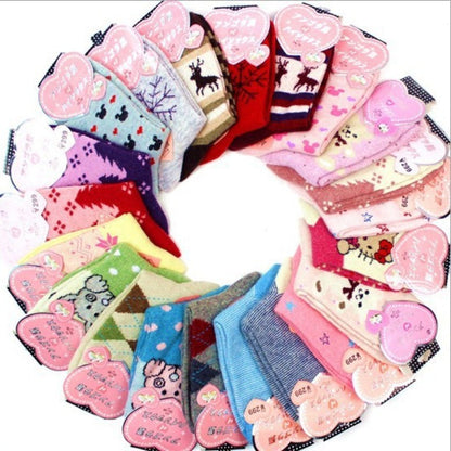 Women's Thick Rabbit Wool Cartoon Jacquard Socks | Mid-Tube