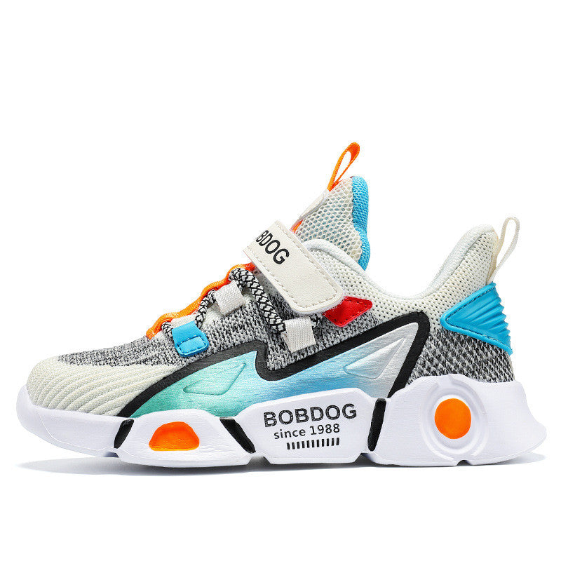 Children's Double Mesh Velcro Trainers | Unisex Lightweight Kids Shoes EU 27-37