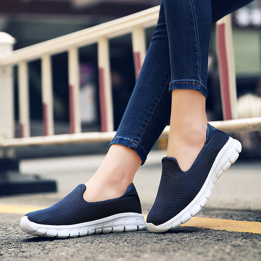 Women's Lightweight Walking Shoes – EVA Flat Trainers, 4 Colours