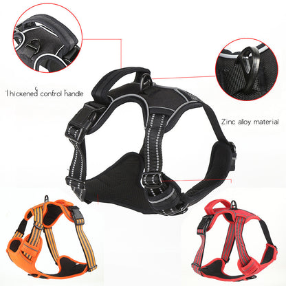 No-Pull Dog Harness – Breathable Reflective Vest | Sizes S–XL | Black, Orange & Red