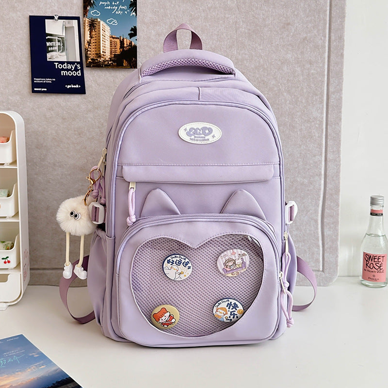 Girls Large Capacity Primary School Backpack – Nylon, 5 Colours