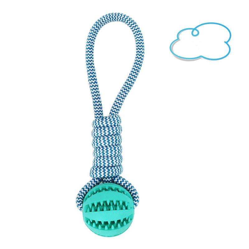 Dog Chew Toy Rubber Twist Ball & Rope – Bite-Resistant Teeth Cleaner