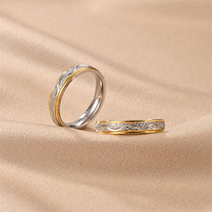 Two-Tone Gold Titanium Steel Ring | Minimalist U-Shape Unisex Ring