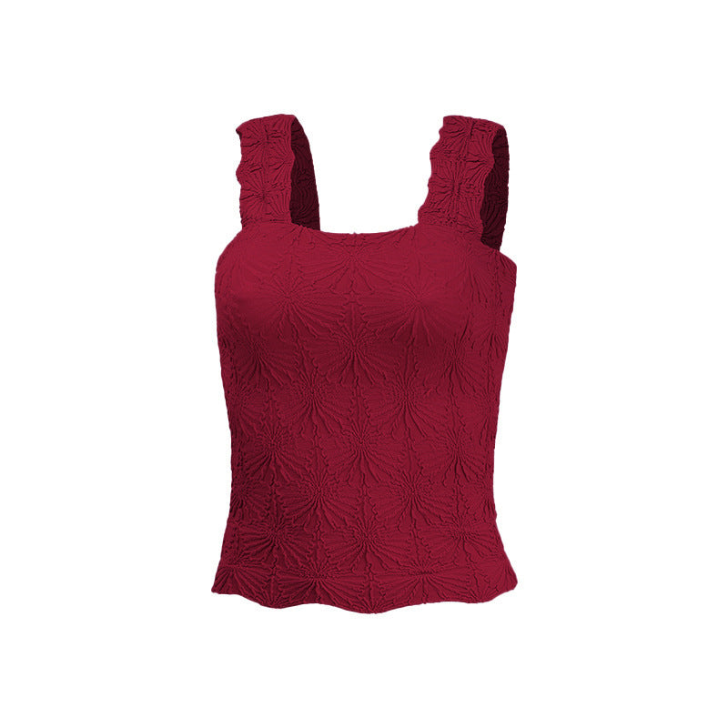 Women's Pleated Square-Neck Camisole Top