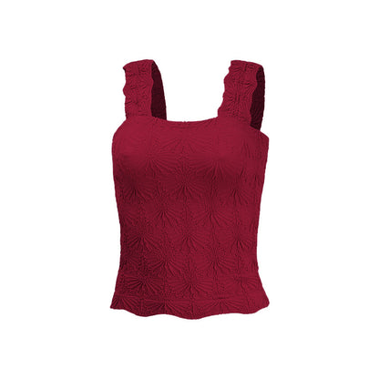 Women's Pleated Square-Neck Camisole Top