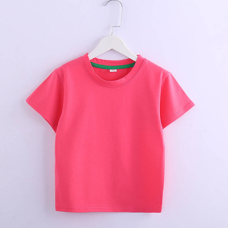 Children's Solid Colour Short Sleeve T-Shirt | 8 Colours