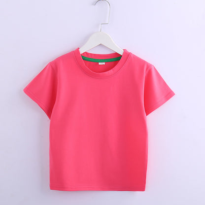 Children's Solid Colour Short Sleeve T-Shirt | 8 Colours