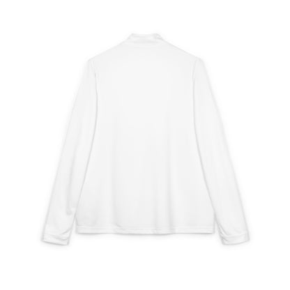 Adidas Embroidered Quarter-Zip Pullover | White Athletic Top