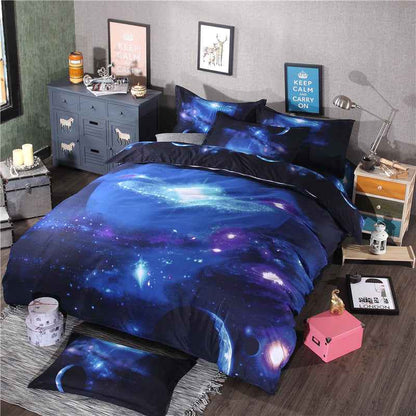 Starry Sky Print Bedding Set – Cotton Blend 3-Piece Duvet Cover Set