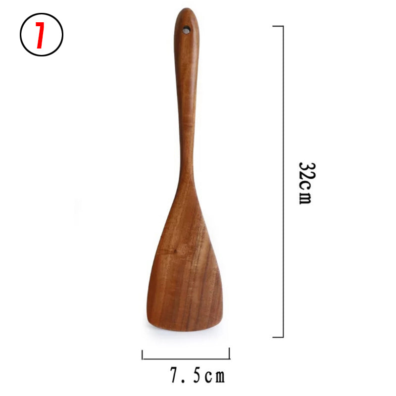 Natural Wood Kitchen Utensil Set