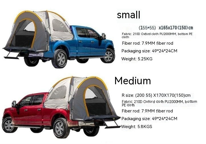 Car Boot Tailgate Shelter Tent – 4-Season 2 or 3 Person Outdoor Camping Tent Grey