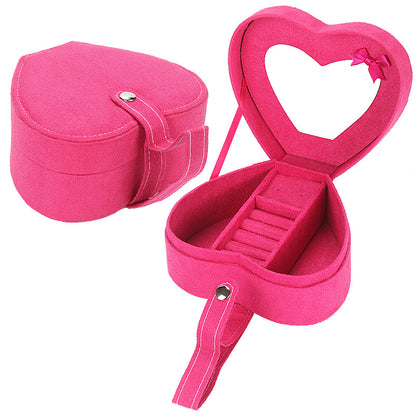 Heart-Shaped Jewellery Box – Deerskin Storage Box, Pink, Purple & Rose Red