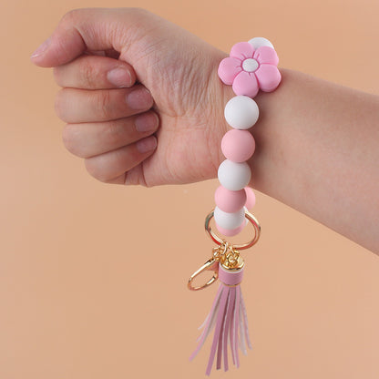 Silicone Flower Bracelet Keychain | 10 Colours