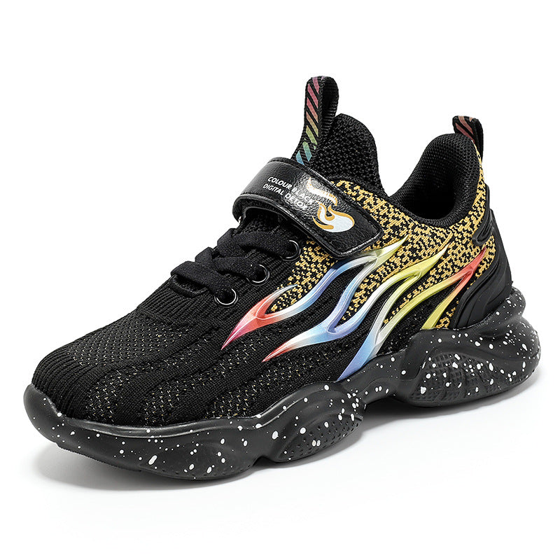 Kids' Retro Mesh Trainers – Anti-Slip, Sizes 28–39