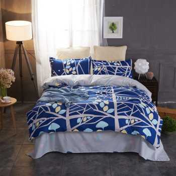 Cartoon Print Twill Polyester Bedding Set – 4-Piece, 17 Colours