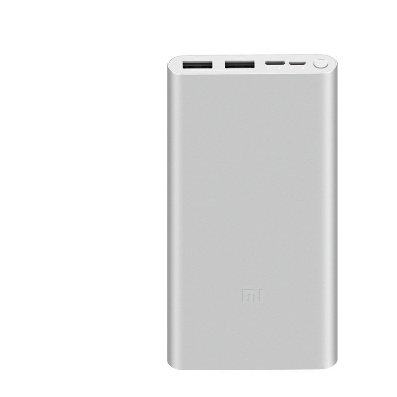 Slim Alloy Power Bank – 18W Fast Charging Dual-Port 10000mAh Black & Silver