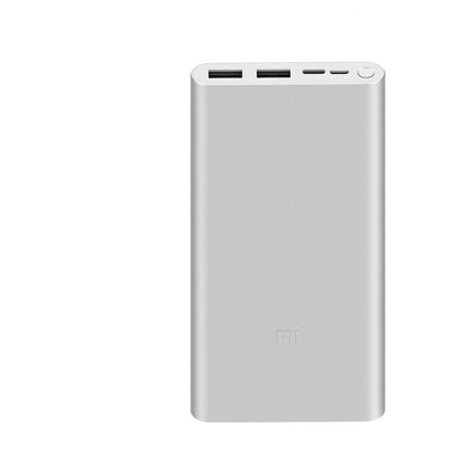 Slim Alloy Power Bank – 18W Fast Charging Dual-Port 10000mAh Black & Silver