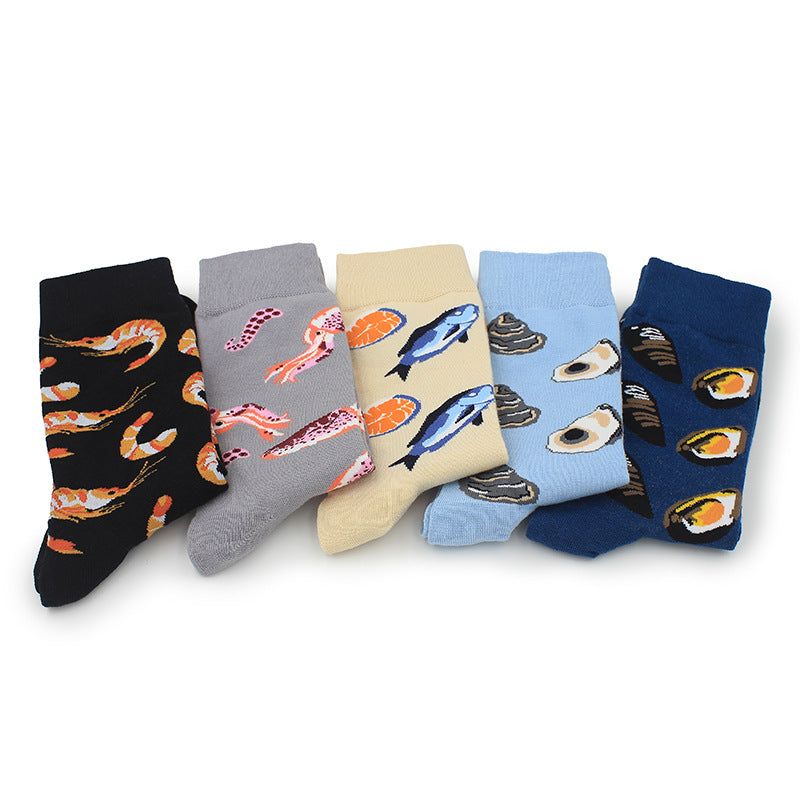 Unisex Seafood Novelty Socks – 5 Ocean Prints