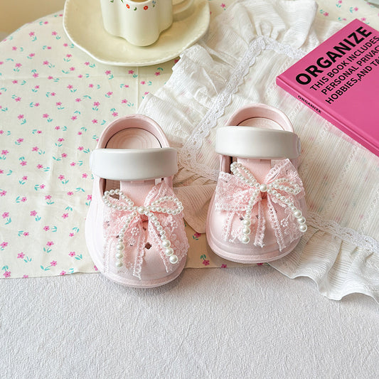 Girls' Bow EVA Slippers – Waterproof Non-Slip Kids Slides