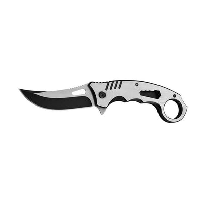 3Cr13 Steel Folding Pocket Knife – 56HRC Camping & Survival Knife Back Clip White & Black