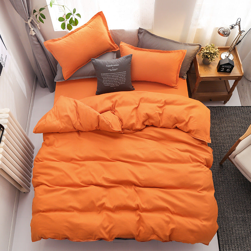 Brushed Plain Weave 4-Piece Bedding Set – 9 Colours, 5 Sizes