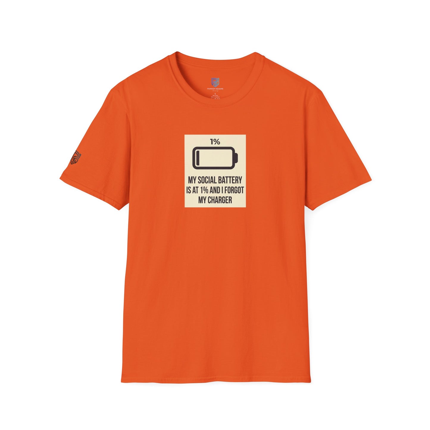 "My Social Battery Is At 1%" Low Battery Graphic Tee