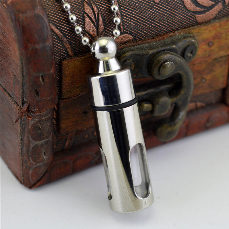 Titanium Steel Perfume Bottle Pendant