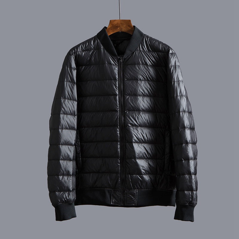 Men's Lightweight Down Jacket - Baseball Collar Casual Winter Coat
