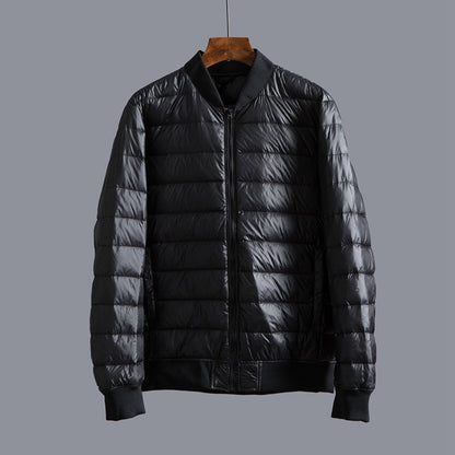 Men's Lightweight Down Jacket - Baseball Collar Casual Winter Coat