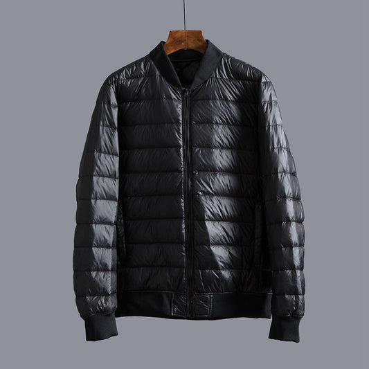 Men's Lightweight Down Jacket - Baseball Collar Casual Winter Coat