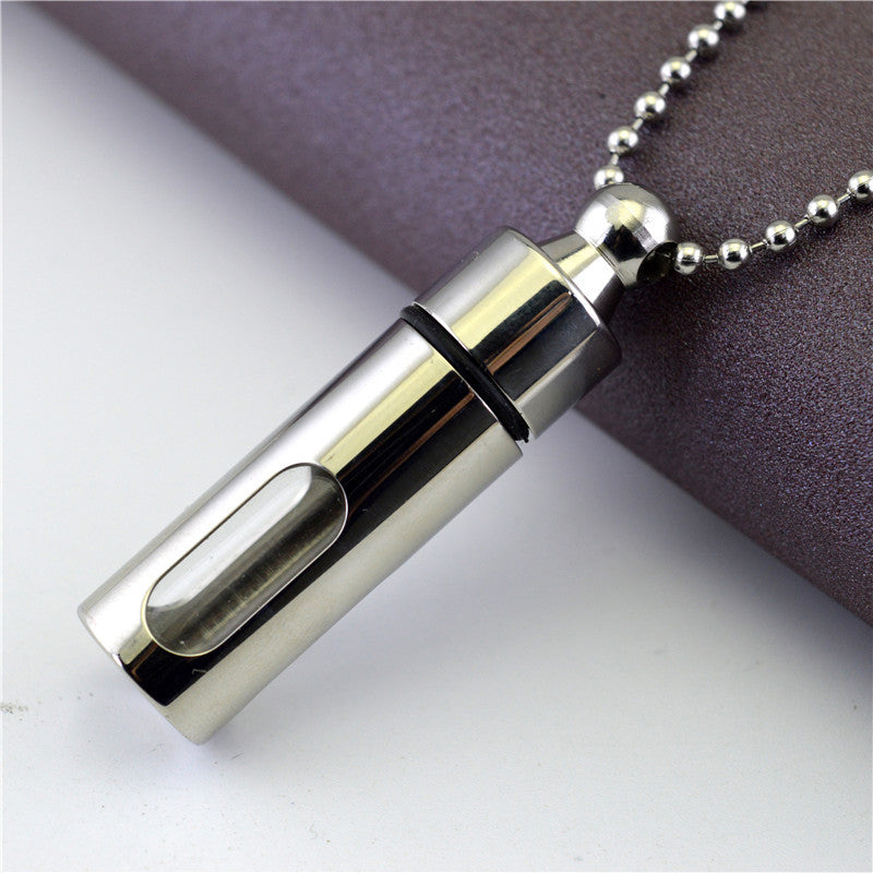 Titanium Steel Perfume Bottle Pendant