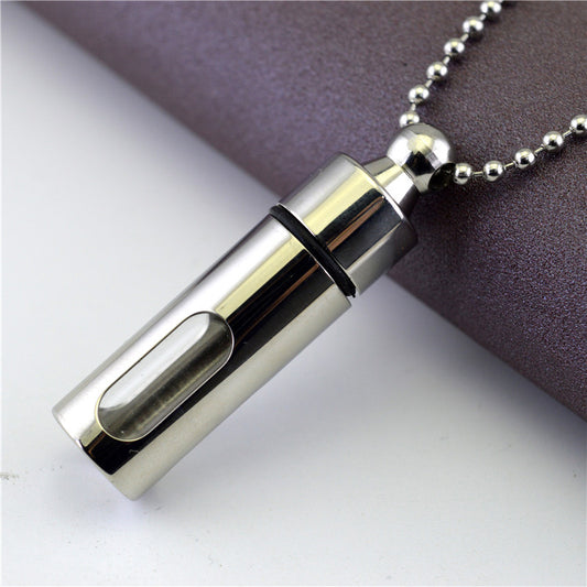 Titanium Steel Perfume Bottle Pendant
