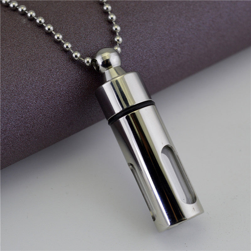 Titanium Steel Perfume Bottle Pendant
