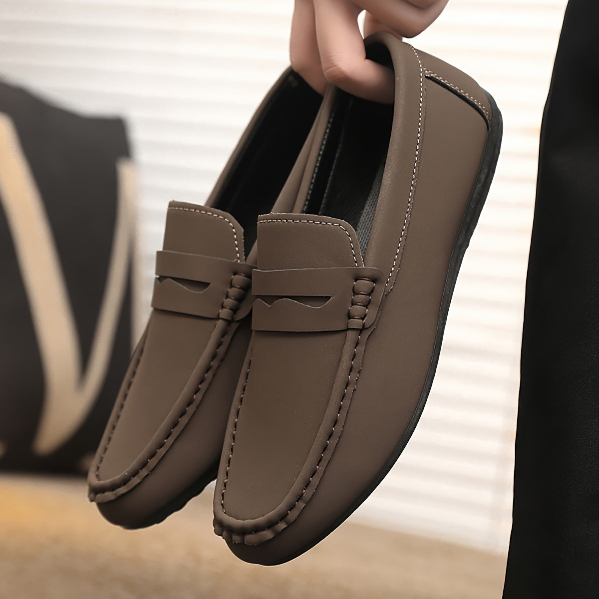 Men's Canvas Penny Loafer Slip-On Shoes | Sizes 24.5-28cm