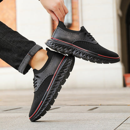 Men's Striped Patchwork Lace-Up Casual Trainers | EU 39-48