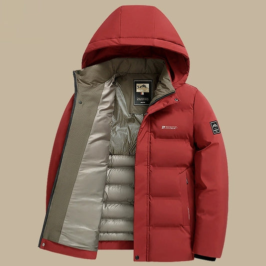 Men's Thickened Corduroy Down Jacket - Removable Padded Lining
