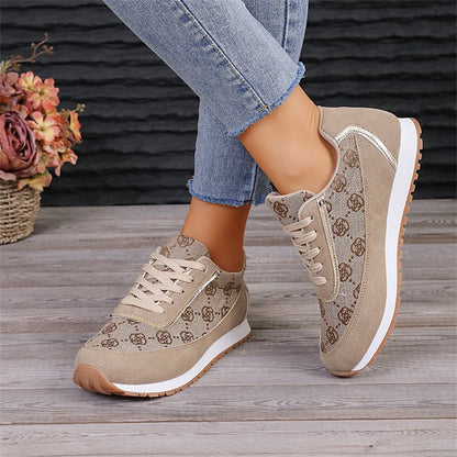 Women's Flat Lace-Up PU Leather Casual Sneakers | EU 35–43
