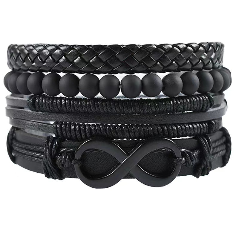 Men's Vintage Leather Bracelet – Woven & Knitted Styles, 30 Designs