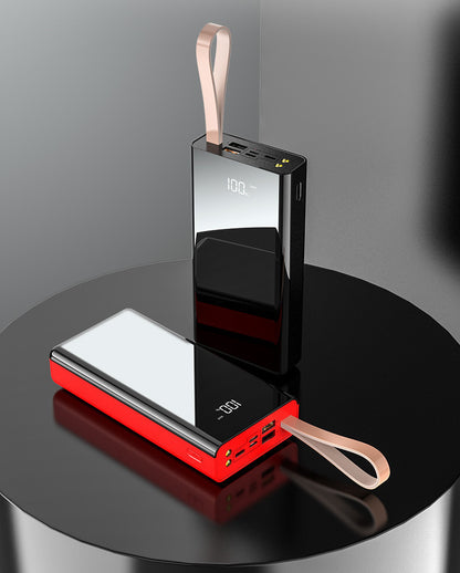 Large Capacity Power Bank with Mirror Display – 20000mAh & 30000mAh Black & Red