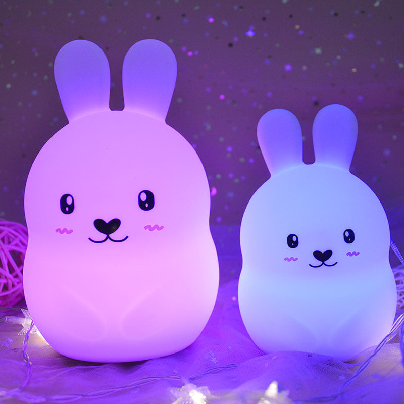 Cartoon Rabbit LED Night Light - Touch Sensor, 9 Colours